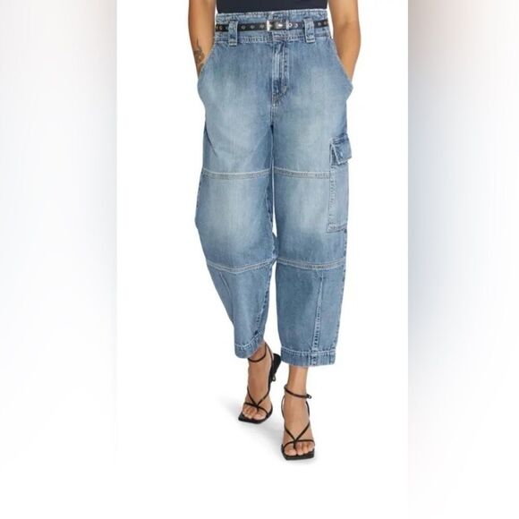 Anthropologie Etica Juni Relaxed Barrel Cargo in North Shore Jeans - Picture 5 of 15